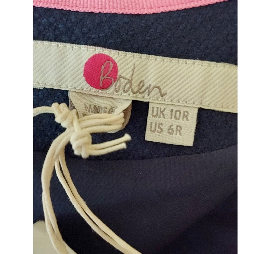 Boden Shift Dress Women 6R Navy Blue Contrast Stitch Pockets W0484 - Picture 7 of 12